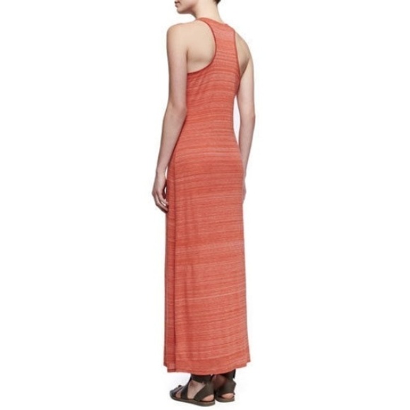 Vince Sleeveless Striped Racerback Maxi Dress, Heather Chili - Picture 2 of 2